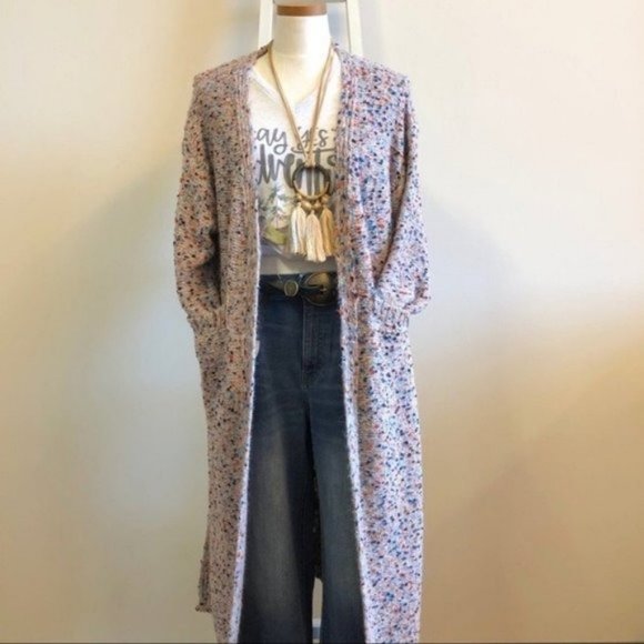 Duster Cardigan Sweater Popcorn Mauve - Picture 5 of 12